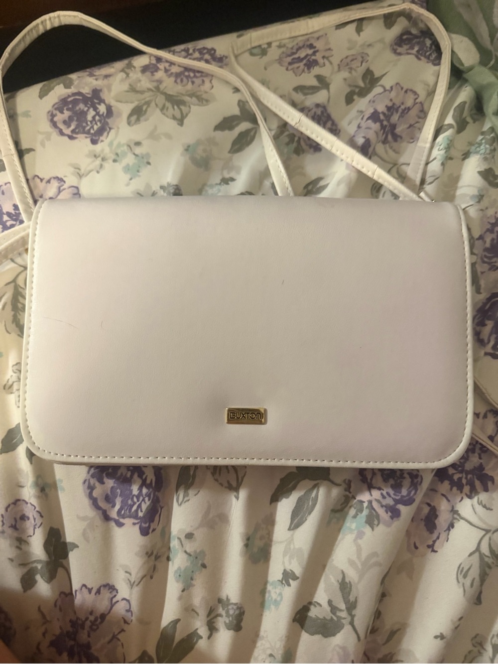 Buxton White Crossbody Clutch Bag
